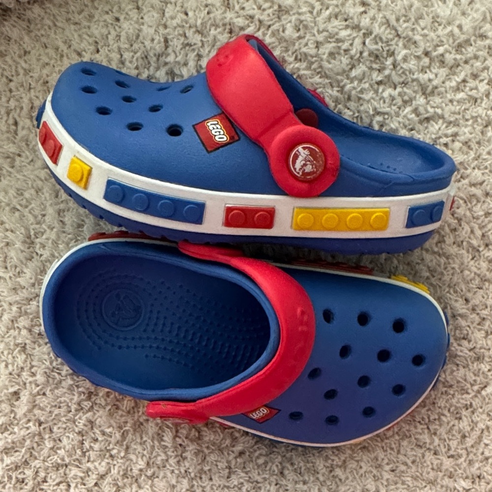 LEGO Kids Blue and Red crocs